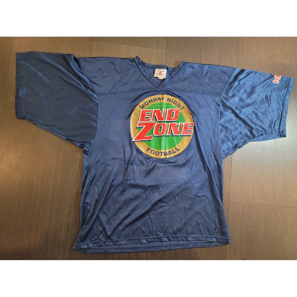 Vintage ESPN Monday Night End Zone Football blue atheletic jersery XL made USA